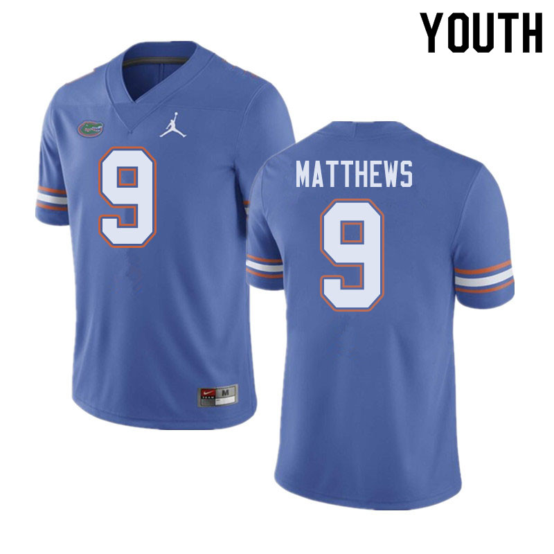 Jordan Brand Youth #9 Luke Matthews Florida Gators College Football Jerseys Sale-Blue